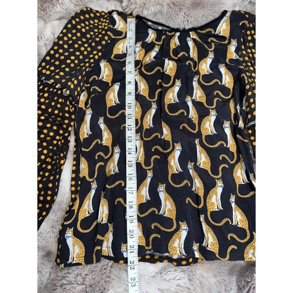 BL^NK Anthropologie Women’s Leopard Long Sleeve Blouse  SZ Medium - Picture 9 of 9